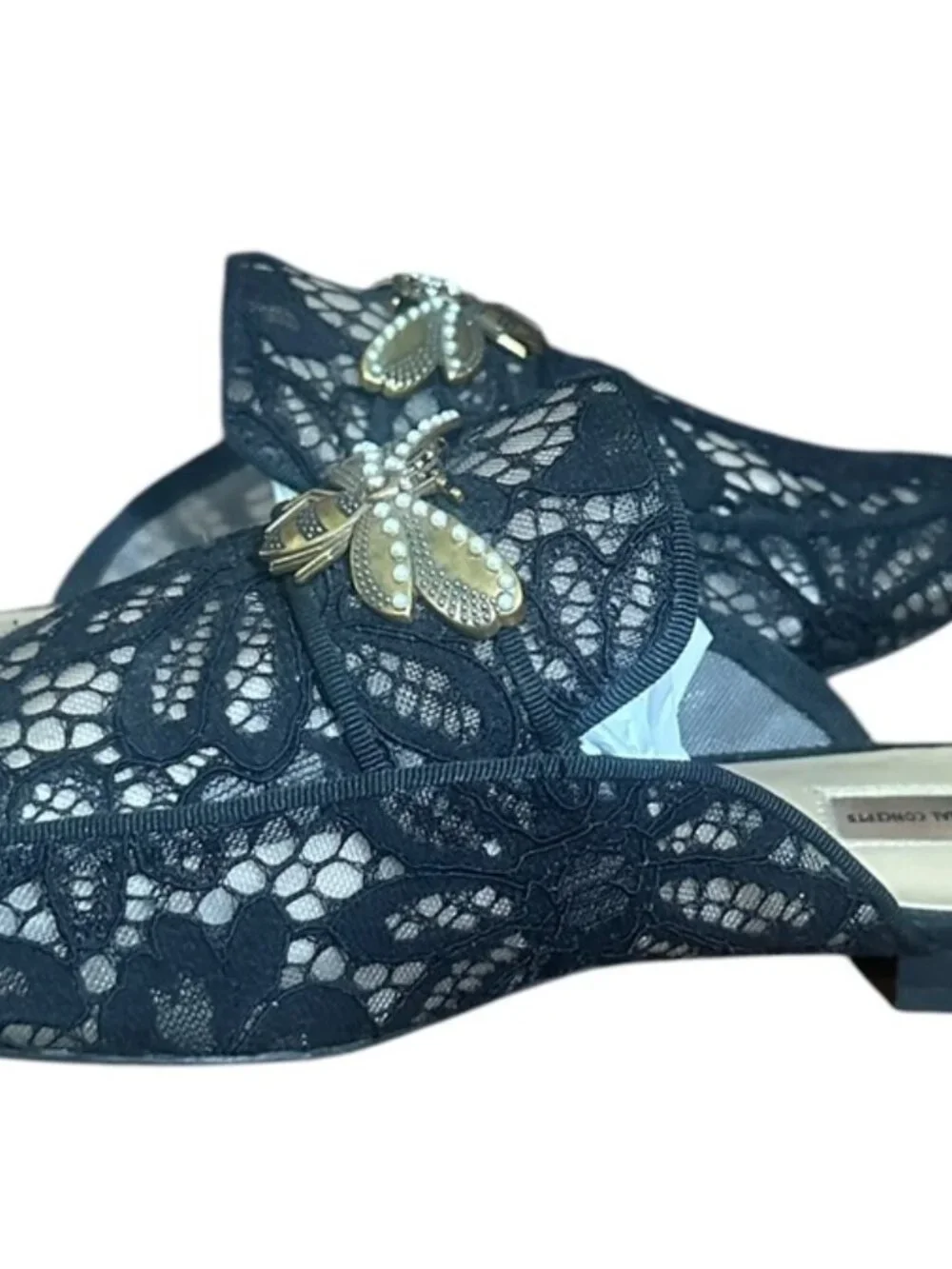 INC International Concepts "Gannie" Embellished Lace Flat Mules.  Size 8.5 (M) - Picture 3 of 6